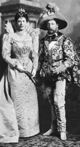 Prince George and Mary of Teck in fancy dress, Devonshire House Ball, 1897 Prince George and Mary of Teck in fancy dress, Devonshire House Ball, 1897