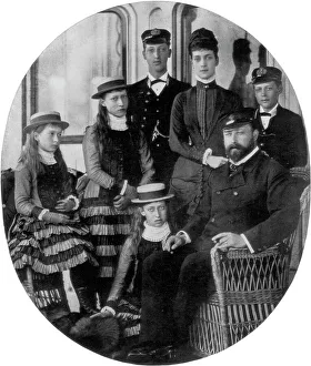 The Prince and Princess of Wales with their family on board the royal yacht, 19th century (1910) The Prince and Princess of Wales with their family on board the royal yacht, 19th century (1910)