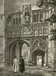 Prints of Principal Gateway, Trinity College, late 19th century. The Great Gate, the main entrance to Trinity College, Cambridge, was built at the beginning of the 16th century Cambridge Prints: Principal Gateway, Trinity College Print, Late 19th Century