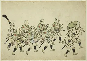 Samurai Warrior Images Prints: Procession of a Daimyo, c. 1681 / 84. Creator: Hishikawa Moronobu