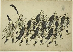 Hishikawa Moronobu's Procession of a Daimyo Print, 1681/84