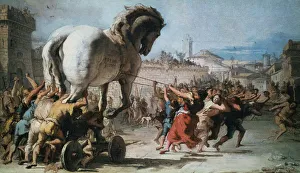 The Procession of the Trojan Horse into Troy, c1760. Artist: Giovanni Battista Tiepolo The Procession of the Trojan Horse into Troy, c1760. Artist: Giovanni Battista Tiepolo