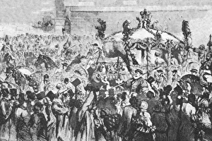 Victorian Era Transportation Prints: The Procession to Westminster, January 31, 1856, (1901). Creator: Unknown