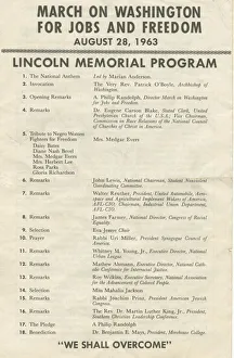 Civil Rights Movement 1963 Prints: Program from the March on Washington, August 28, 1963. Creator: Unknown