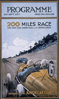 Brooklands Circuit History Prints: Programme for the 200 miles race, Brooklands, 1925