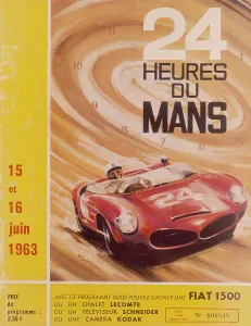 Colourful 20th Century Art Prints: A programme advertising Le Mans 24 Hours, 1963. Artist: G Leygnac