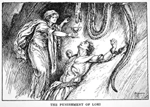 The Punishment of Loki, 1925 Print - Norse Mythology Scene