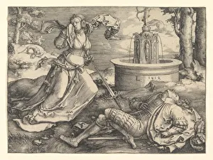 Pyramus and Thisbe, 1514. Creator: Lucas van Leyden Pyramus and Thisbe, 1514. Creator: Lucas van Leyden