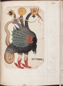 Python (from: Alchemical and Rosicrucian Compendium), ca 1760. Artist: German master Python (from: Alchemical and Rosicrucian Compendium), ca 1760. Artist: German master