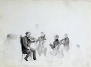 Violinist In Black And White Prints: Quartet, 1840s