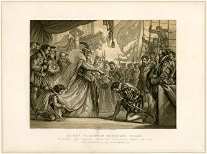 Queen Elizabeth Knighting Drake on board the Golden Hind Queen Elizabeth Knighting Drake on board the Golden Hind