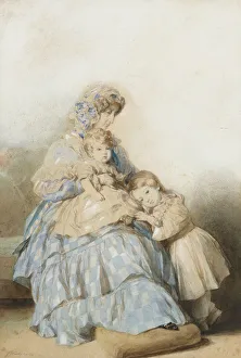 Queen Maria Amalia of the French, with children of Prince Louis, Duke of Nemours, 1845 Queen Maria Amalia of the French, with children of Prince Louis, Duke of Nemours, 1845