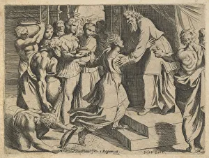 The Queen of Sheba Bringing Gifts to King Solomon. Artist: Rosa (Badalocchio), Sisto (1585-c. 1647) The Queen of Sheba Bringing Gifts to King Solomon. Artist: Rosa (Badalocchio), Sisto (1585-c. 1647)