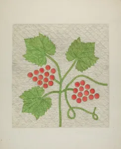 Heritage Images Print: Quilt - Grape Pattern, c. 1939