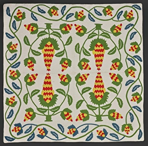 Pineapple Quilt Print, circa 1850