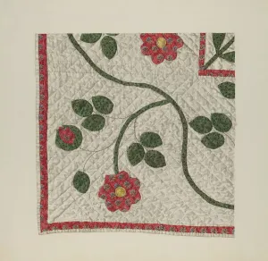 Vintage Floral Design Prints: Quilt - Tulip Pattern, c. 1941. Creator: Alice Cosgrove