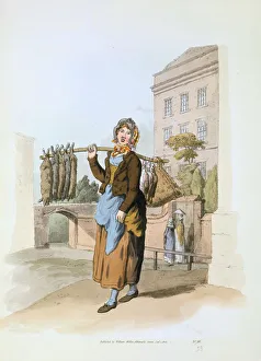 Rabbit seller, 1808. Artist: William Henry Pyne Rabbit seller, 1808. Artist: William Henry Pyne