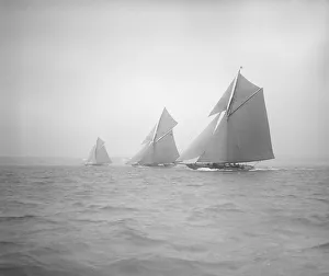 The racing cutters Sonya, Onda and Carina, 1911. Creator: Kirk & Sons of Cowes The racing cutters Sonya, Onda and Carina, 1911. Creator: Kirk & Sons of Cowes