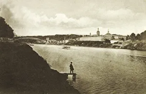 Railway bridge and Novodevichy Convent (New Maidens Convent), Moscow, Russia, 1910s Railway bridge and Novodevichy Convent (New Maidens Convent), Moscow, Russia, 1910s