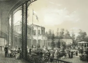 The Railway station in Pavlovsk, 1840-1850. Artist: Meier, Yegor Yegorovich (1822-1867) The Railway station in Pavlovsk, 1840-1850. Artist: Meier, Yegor Yegorovich (1822-1867)