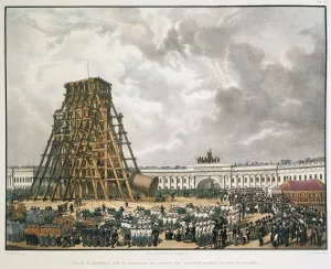 Raising of the Alexander Column in Saint Petersburg, 1836 Raising of the Alexander Column in Saint Petersburg, 1836