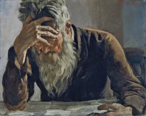 Ferdinand Hodler Paintings Prints: The Reader, 1885. Creator: Ferdinand Hodler