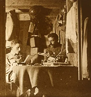 World War One Trench Life Prints: Reading in the trenches, c1914-c1918
