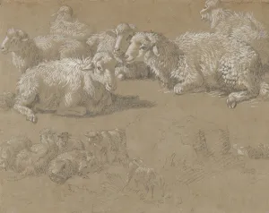 Reclining Sheep in a Landscape, 1759-82. Creator: Francesco Londonio Reclining Sheep in a Landscape, 1759-82. Creator: Francesco Londonio