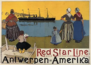 Red Star Line, 1899. Artist: Cassiers, Henri (1858-1944) Red Star Line, 1899. Artist: Cassiers, Henri (1858-1944)