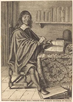 Rene Descartes Engraved Print 17th Century