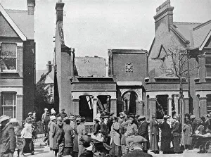 The result of an air raid: A wrecked house in Southend, 1915 The result of an air raid: A wrecked house in Southend, 1915