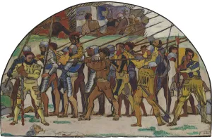 The Retreat from Marignano (Variant), ca 1897. Artist: Hodler, Ferdinand (1853-1918) The Retreat from Marignano (Variant), ca 1897. Artist: Hodler, Ferdinand (1853-1918)