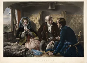 Victorian Era Travel Prints: The Return (First Class), pub. 1857. Creator: Abraham Solomon (1824 - 1862) after