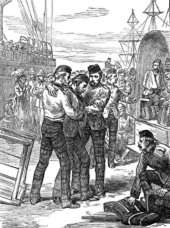 British Armed Forces Prints: Return of troops from the Ashantee War: landing of the sick and wounded
