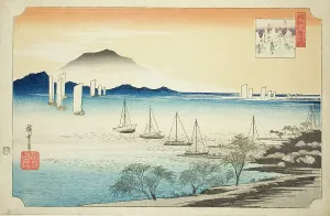 Edo Period Art Gallery Prints: Returning Sails at Yabase (Yabase no kihan)