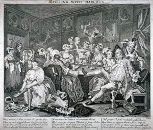 Revelling with Harlots, plate III of A Rakes Progress, 1735 Revelling with Harlots, plate III of A Rakes Progress, 1735