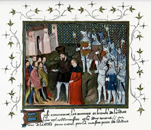 Richard II delivered by Bolingbroke to the citizens of London, 1399, (c1400-c1425) Richard II delivered by Bolingbroke to the citizens of London, 1399, (c1400-c1425)