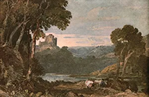Nineteenth Century Rural Life Prints: A River Scene with Cows, (c1900). Creator: Unknown