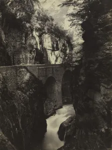 Albumen Print Techniques Prints: Road to Eaux-Chaudes, Pyrenees (recto), c. 1855. Creator: Farnham Maxwell Lyte (British