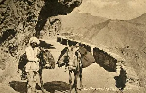 British Imperialism In India Prints: On the road to Theog, Simla, c1918-c1939. Creator: Unknown