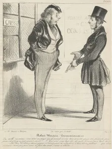 Honore Daumier Paintings Prints: Robert Macaire commissionnaire, 19th century. Creator: Honore Daumier