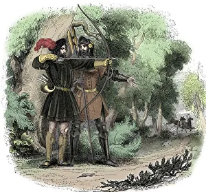 Robin Hood, legendary English folk hero and outlaw and champion of the poor, early 19th century Robin Hood, legendary English folk hero and outlaw and champion of the poor, early 19th century