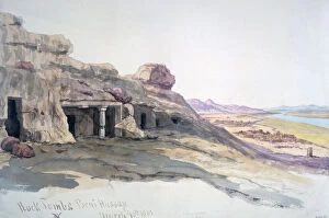 Minya Collection: Rock Tombs, Beni Hassan, 10 March 1863, Egypt, 1863. Artist: Charles Emile de Tournemine