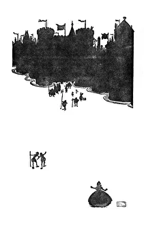 Prints of Two Rogues Calling Themselves Weavers Made Their Appearance, c1930. An illustration from The Emperors New Clothes by Hans Christian Andersen. From Hans Andersens Fairy Tales by Hans Andersen Welcome to the whimsical and wonderfully inventive world of William Heath Robinson: W Heath Robinson Print: Two Rogues Calling Themselves Weavers