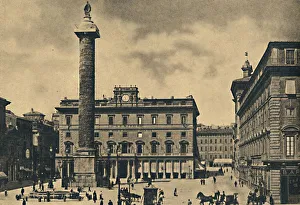 Marcus Aurelius Column Prints: Roma - Square and Column of Marcus Aurelius, 1910