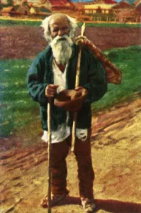 Cigarette Card Album Images Prints: Romanian beggar, c1928. Creator: Unknown