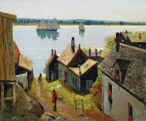 Oil On Canvas Landscapes Prints: Rooftops, Gloucester. Creator: Thieme, Anthony (1888-1954)