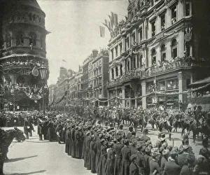 British Royalty 19th Century Prints: The Royal Procession: Passing the Eastern End of Cheapside, London, 1897. Artist
