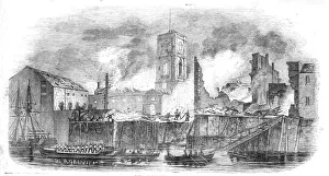 Black And White London Prints: Ruins of the fire, 1843. Creator: Unknown