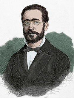 Colorised Black And White Print Art Prints: Ruperto Chapi (1851-1909), Spanish composer, 1878. Creator: Unknown